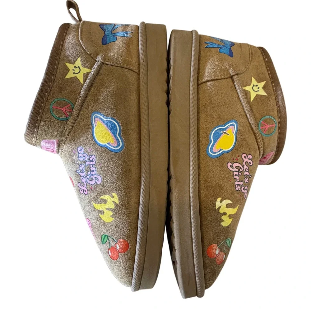 Steve Madden Girls Patchwork Sherpa Boots Y2K Cozy Rare Discontinued Size 4